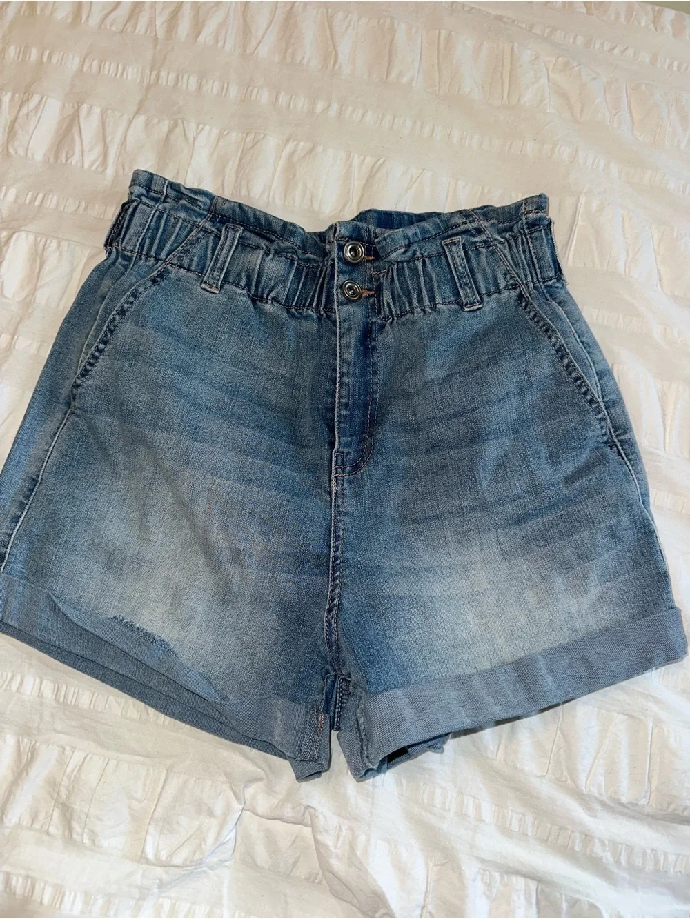 Celebrity Pink Brinley High Rise Paperbag Denim Shorts 5/27